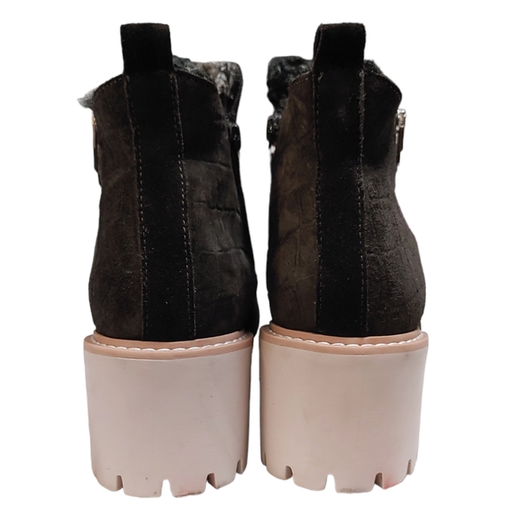 Dolce Vita Hollyn Black Suede Alligator Heel Ankle Booties Women's Size 8.5 - Picture 6 of 8